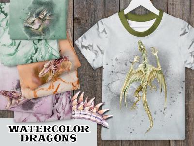 watercolor dragons