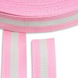 Hochw. BAUMWOLL-GURTBAND, Streifen, rosa, 40mm breit - beidseitig - für Taschen uvm