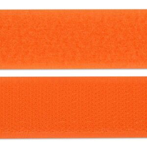 KLETTBAND zum Annähen, orange, 25mm breit, beide Seiten komplett, TOP-Qualität