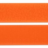 KLETTBAND zum Annähen, orange, 25mm breit, beide Seiten komplett