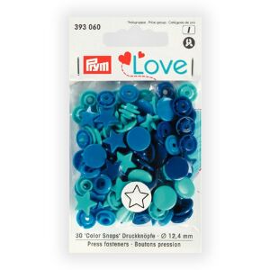 30 Stück Prym Love, STERN Druckknopf Color, 12,4mm,...