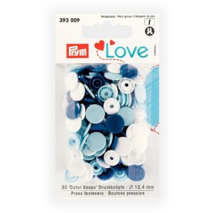30 Stück Prym Love, Druckknopf Color, blau/weiß/hellblau