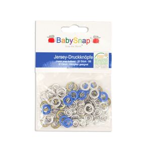 BabySnap Jersey Druckknöpfe (10,5mm) , blau II, B58