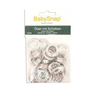 BabySnap Ösen mit Scheiben 14mm silber