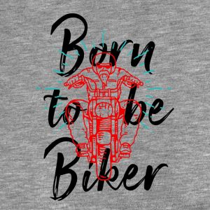Bio-Sommersweat, XL-Panel , Born to be biker, grau melange