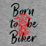 Bio-Sommersweat, XL-Panel , Born to be biker, grau melange