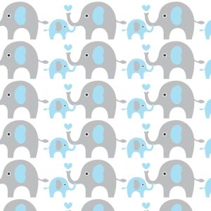 Bio-Jersey, Elefanten, blau, ElefantenLiebe