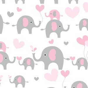 Bio-Jersey, Familie Elefant rosa grau, ElefantenLiebe, by...