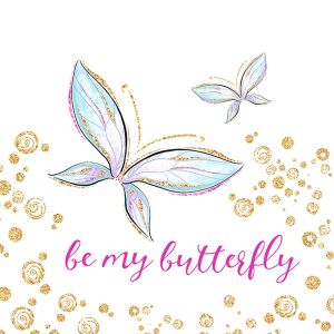Bio-Jersey, be my butterfly gold, Schmetterling Panel, by...