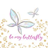 Bio-Jersey, be my butterfly gold, Schmetterling Panel