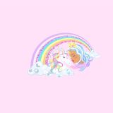 Bio-Jersey, Regenbogen-Freunde Panel, sparkle unicorn, Einhorn