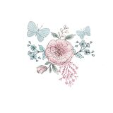 Bio-Jersey, Blumen Panel weiß, Romantic Spring