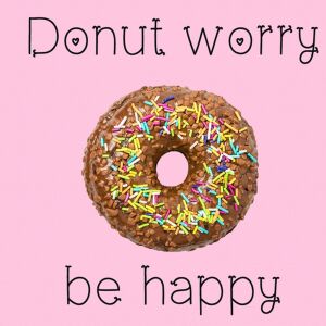 Bio-Jersey, Donut worry be happy XL Panel für Große, tasty food