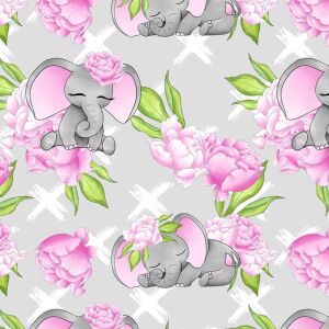 Bio-Jersey, Elefanten & Blumen, Flower elephants, by BioBox