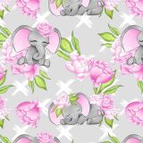 Bio-Jersey, Elefanten & Blumen, Flower elephants