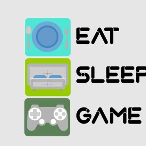 Bio-Jersey, Eat Sleep Game XL Panel für Große, Game Over,...