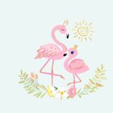 Bio-Jersey, süßes Flamingo Panel, MamaLiebe