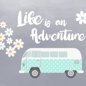 Bio-Jersey, Life is an adventure XL Panel, Happy Camper,...