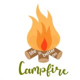 Bio-Jersey Panel, life is better on campfire XL Panel, Happy Camper II