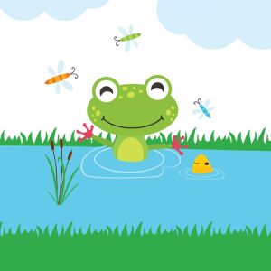 Bio-Jersey, Sommerglück Frosch Panel, Funny Frog