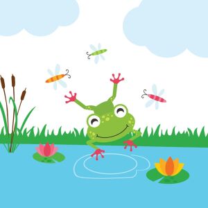 Bio-Jersey, Badespaß Frosch Panel, Funny Frog