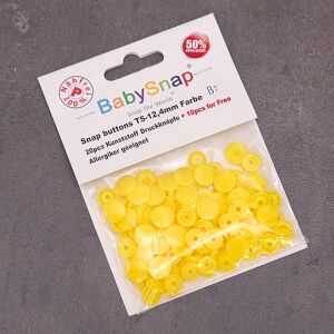 BabySnap T5 Druckknöpfe, 30 Stück (12,4mm), B7, glänzend, gelb