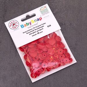 BabySnap T5 Druckknöpfe, 30 Stück (12,4mm), B38, glänzend, rot