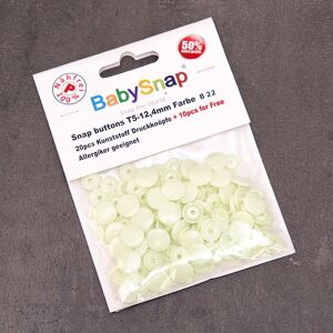 BabySnap T5 Druckknöpfe, 30 Stück (12,4mm), B22, glänzend, grünweiß