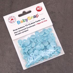 BabySnap T5 Druckknöpfe, 30 Stück (12,4mm), B59, glänzend, babyblau