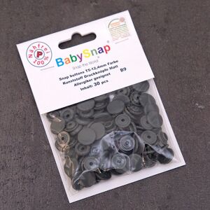 BabySnap T5 Druckknöpfe, 30 Stück (12,4mm), B9, glänzend, grau