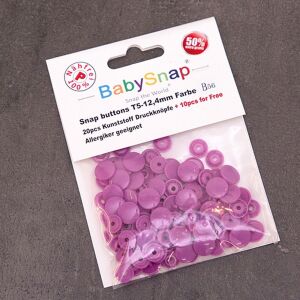 BabySnap T5 Druckknöpfe, 30 Stück (12,4mm), B56, glänzend, helles lila