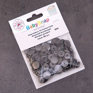 BabySnap T5 Druckknöpfe, 30 Stück (12,4mm), B60, glänzend, silber