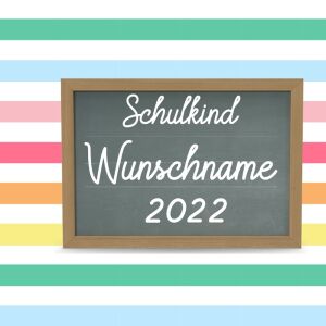 Bio-Jersey WUNSCHNAME Panel Einschulung colored stripes