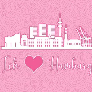 Bio-Jersey Hamburg XL Panel rosa - Städte-Kollektion