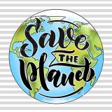 Bio-Jersey XL Panel save the planet, statement für den Umweltschutz