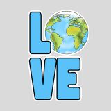 Bio-Jersey XL Panel love earth, statement für den Umweltschutz