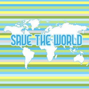 CANVAS Panel für Taschen Kissen & Co, save the world,...