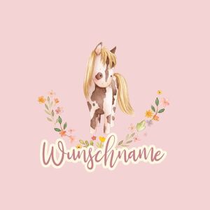 Bio-Jersey WUNSCHNAME Panel little Cowgirl, rosa