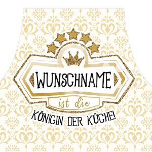 Nähset Schürze mit WUNSCHNAME + 2 Geschirrtücher, Königin der Küche, inkl. Schnittmuster + Anleitung