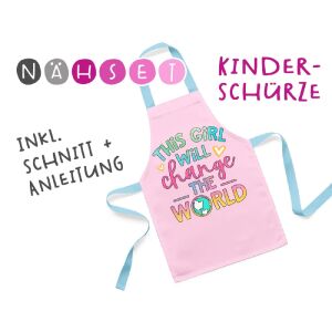 Nähset Kinder-Schürze, This girl will change the world,...