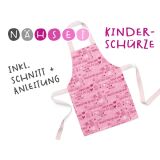Nähset Kinder-Schürze, SuperKind, rosa, inkl. Schnittmuster + Anleitung
