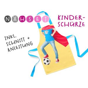 Nähset Kinder-Schürze, Helden Junge, inkl. Schnittmuster + Anleitung