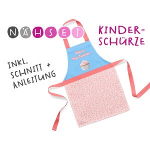 Nähset Kinder-Schürze, Kleine Miss Cupcake, inkl. Schnittmuster + Anleitung