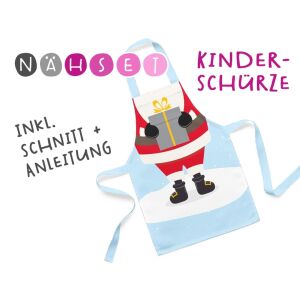 Nähset Kinder-Schürze, Santa, inkl. Schnittmuster +...