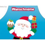 Nähset Kinder-Schürze mit WUNSCHNAME, Weihnachtsmann, inkl. Schnittmuster + Anleitung