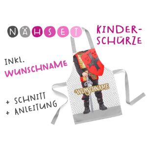 Nähset Kinder-Schürze mit WUNSCHNAME, Ritter,...