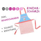 Nähset Kinder-Schürze mit WUNSCHNAME, Cupcake, inkl. Schnittmuster + Anleitung
