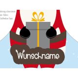 Nähset Kinder-Schürze mit WUNSCHNAME, Santa, inkl. Schnittmuster + Anleitung