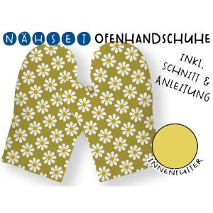 Nähset Ofenhandschuhe (1 Paar), Omas all you can eat catering, inkl. Schnittmuster + Anleitung