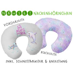 Nähset Nackenhörnchen mermaid party fake-Glitzer, inkl. Schnittmuster & Anleitung